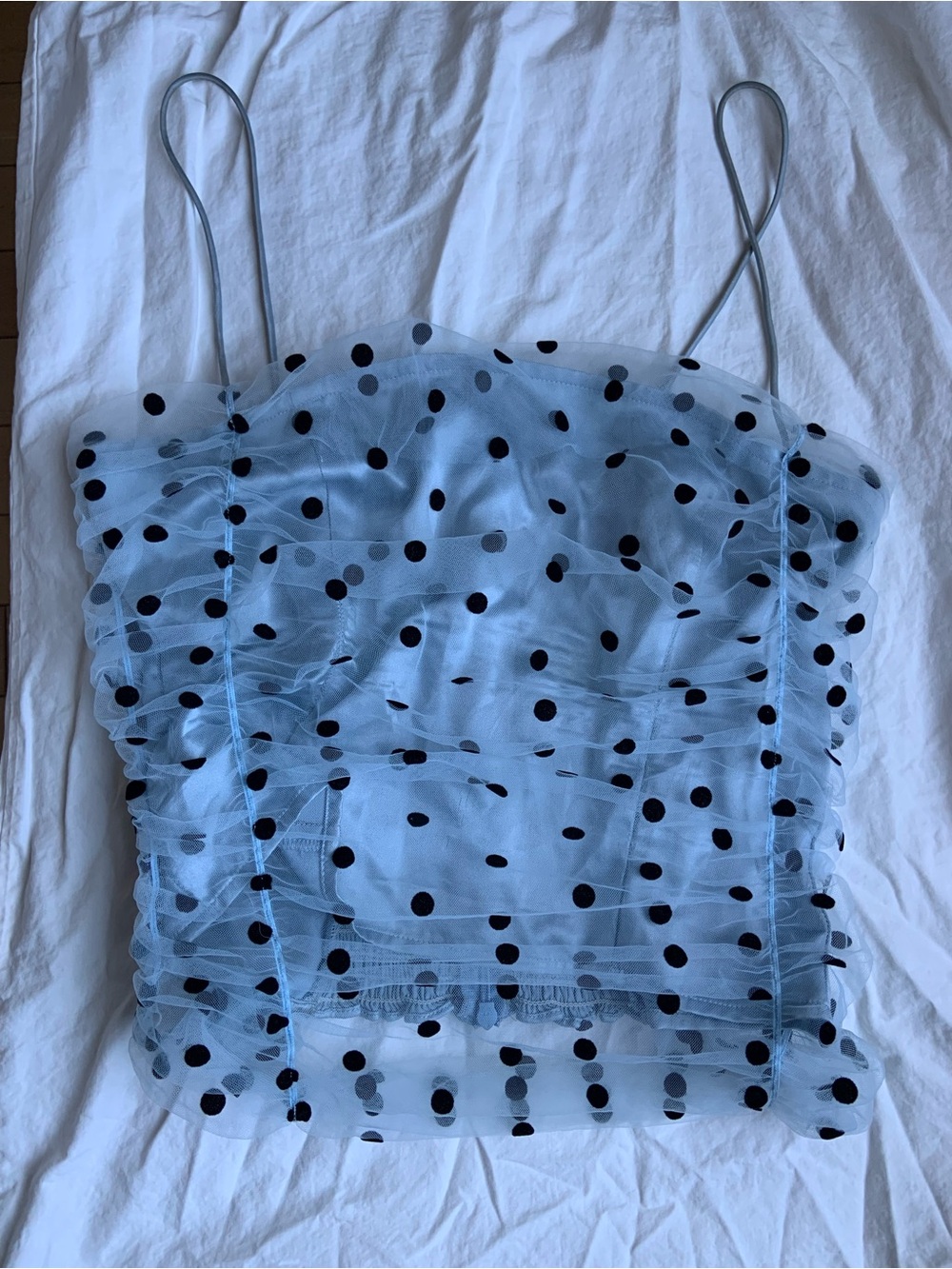 Reformation Light Blue Polka Dot Cami